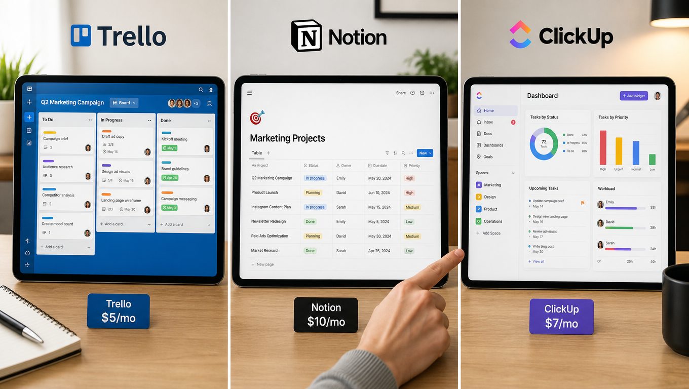 Trello Notion ClickUp 개인 프로젝트 관리 툴 후기